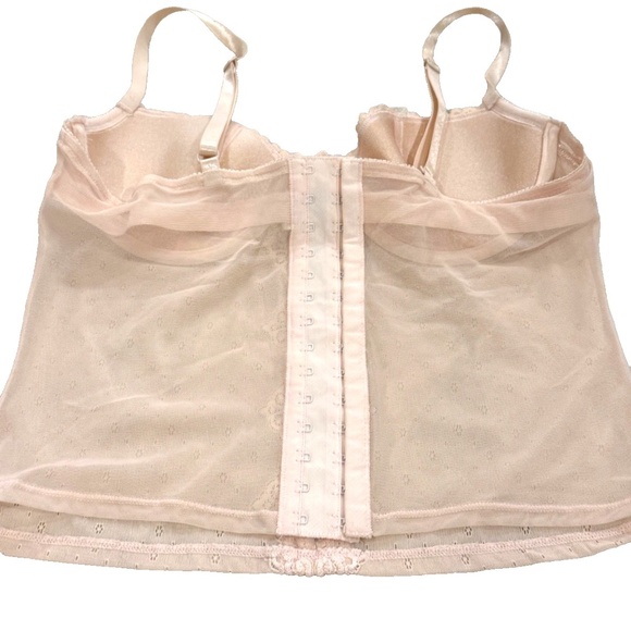 Rampage Sexy Lacy Pink Underwire Sheer Corset Bra Top with Bows; 36C NWOT - Picture 2 of 11